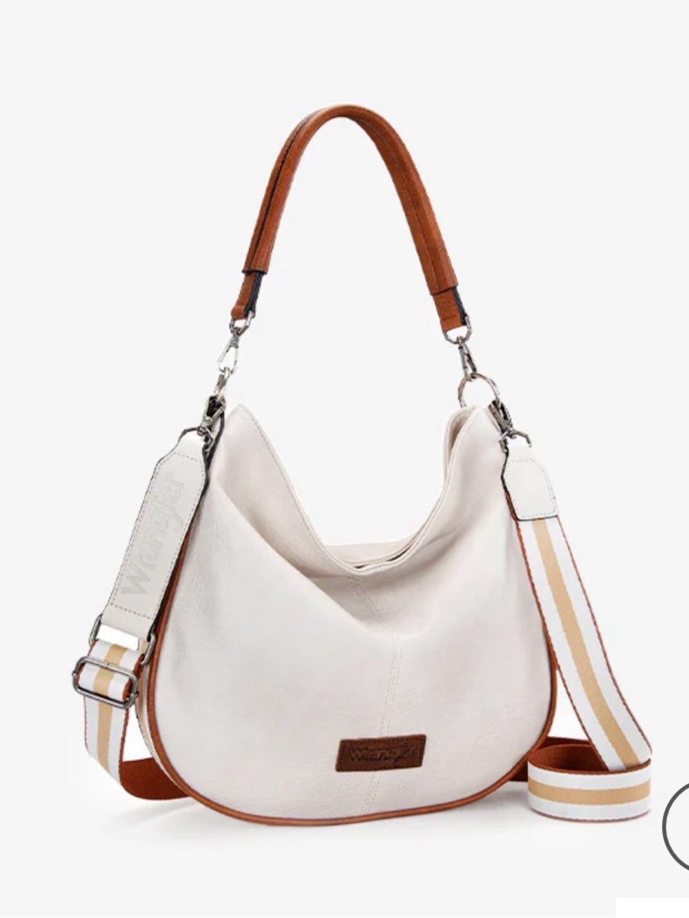 Wrangler Cream Shoulder Hobo with Tan Trim
